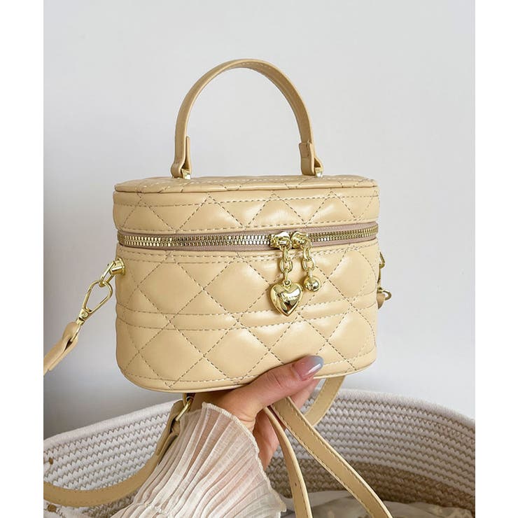 キルティング バニティバッグ 斜めがけ鞄[品番：AGCW0005818