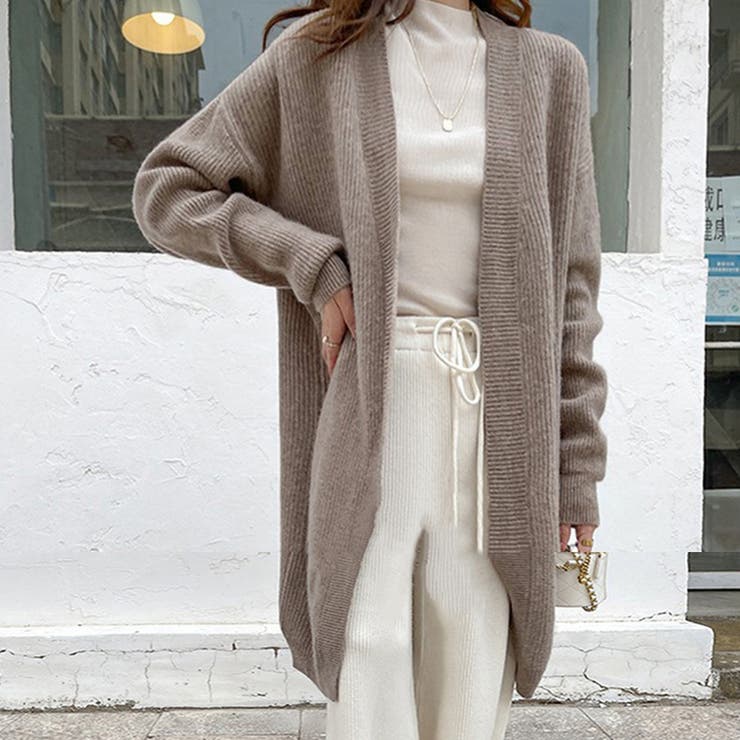 ロング ニットカーディガンレディース秋冬[品番：II000011068