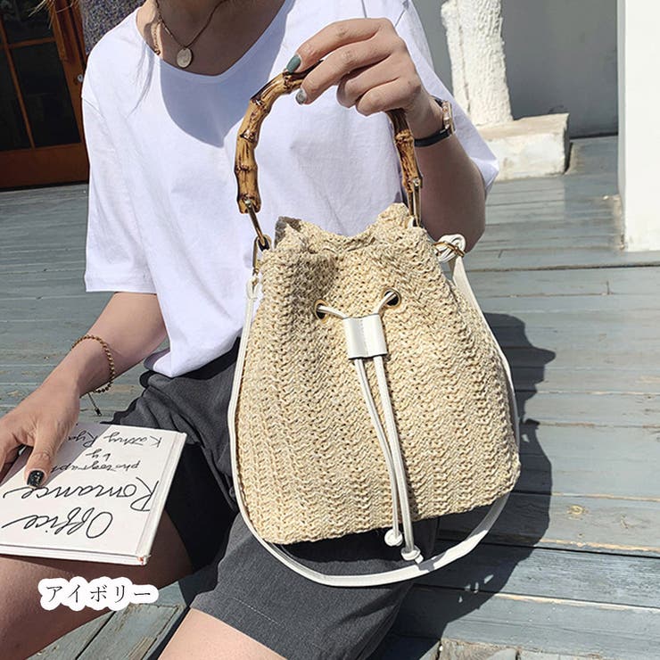 巾着かごバッグ トートバッグ 2WAY[品番：II000006680]｜Miniministore