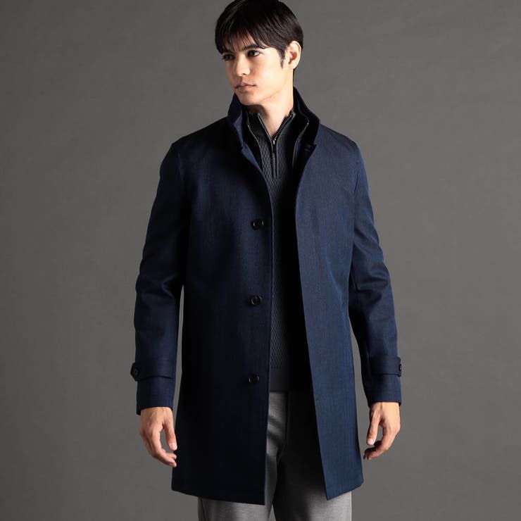 レイヤードライナー付 スタンドカラーコート[品番：NICW0006182