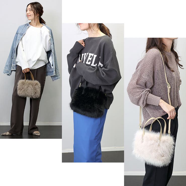 ファー2WAYミニボストンバッグ[品番：FNYW0003421]｜FUNNY COMPANY＋