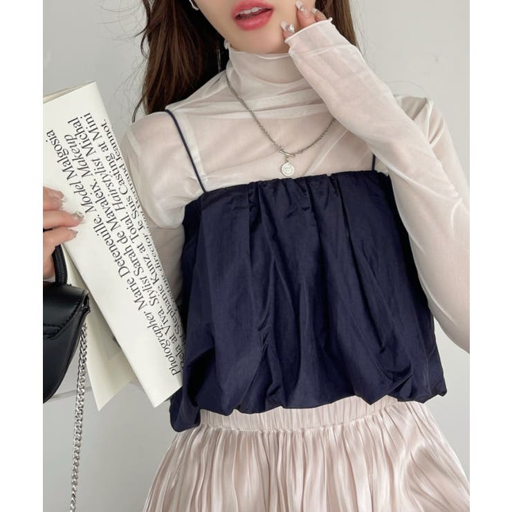 バルーン デザイン クロップド キャミ ビスチェ[品番：ORGW0008594