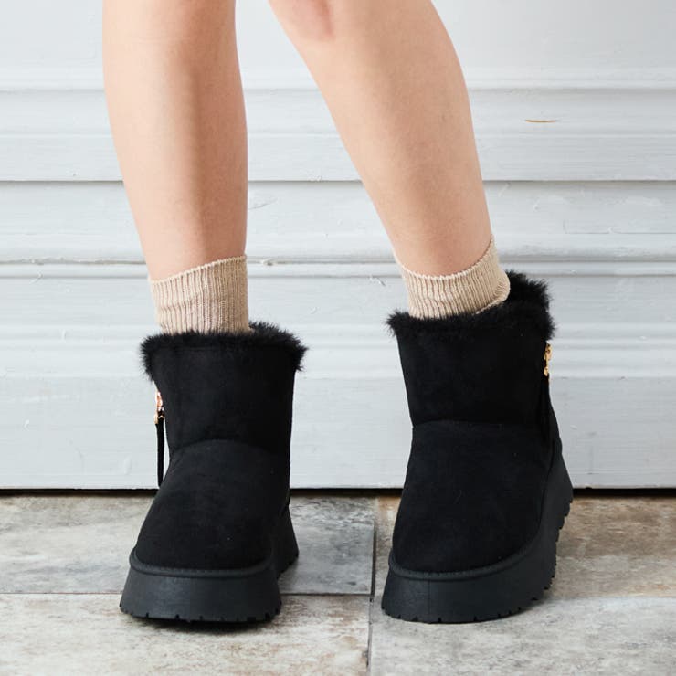 厚底サイドジッパームートンブーツ[品番：ATAW0001326]｜attagirl