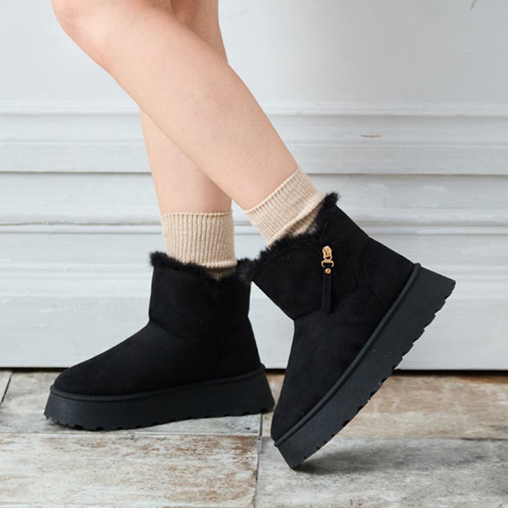 厚底サイドジッパームートンブーツ[品番：ATAW0001326]｜attagirl