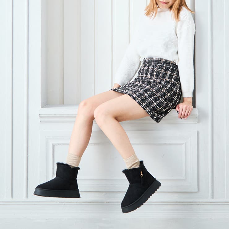 厚底サイドジッパームートンブーツ[品番：ATAW0001326]｜attagirl