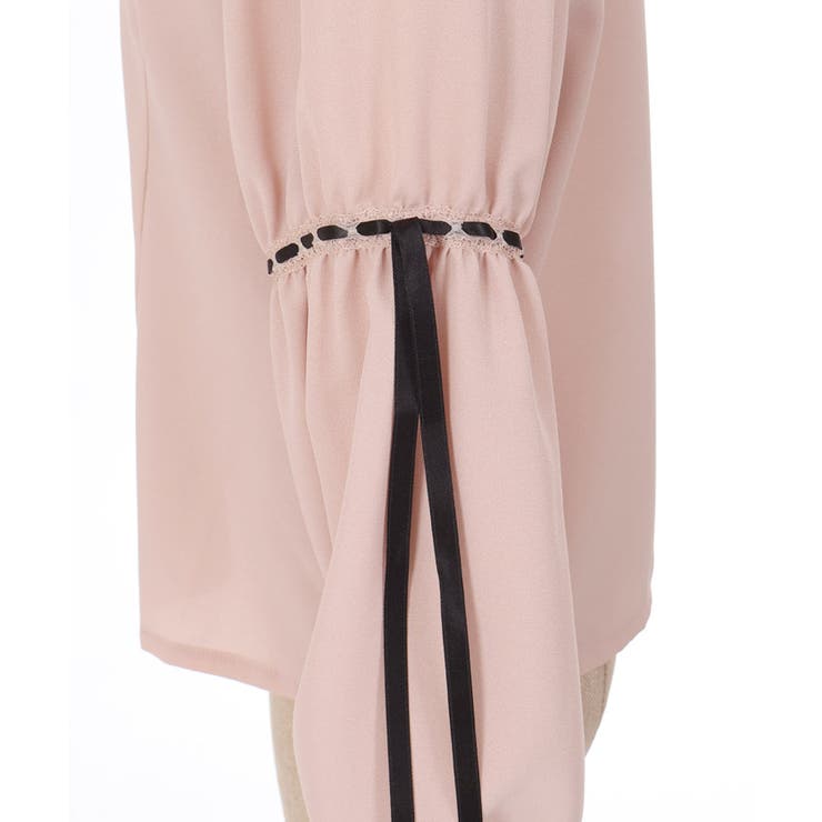 リボン付フリルビッグ襟ブラウス[品番：IGAW0005727]｜axes femme