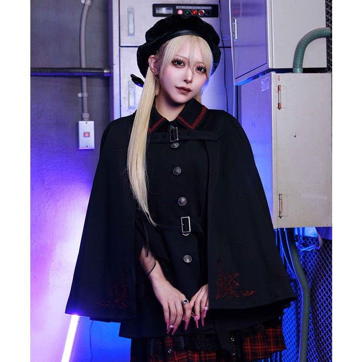 クロス刺繍ケープコート[品番：IGAW0006833]｜axes femme（アクシーズ