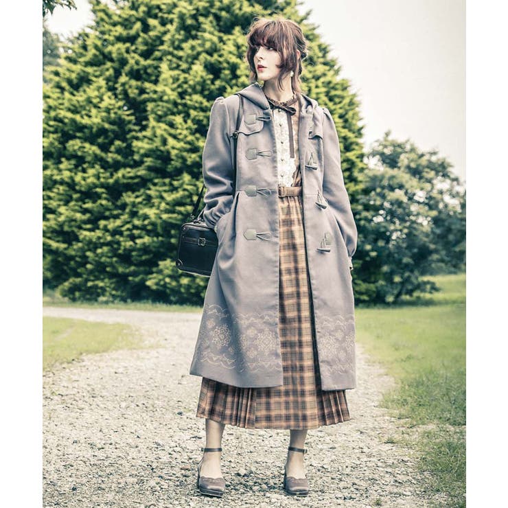 パネル刺繍ダッフルコート[品番：IGAW0001012]｜axes femme