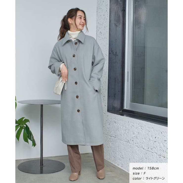 ステンカラーロングコート アウター コート[品番：ADEW0000635]｜ad