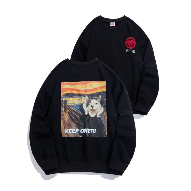 HOOK -original- 世界の有名絵画が猫に プリントスウェット[品番