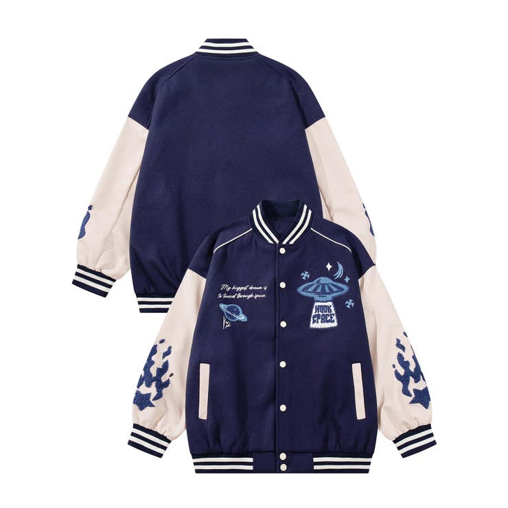 HOOK original サガラ刺繍ワッペンスタジャン[品番：XT000012431