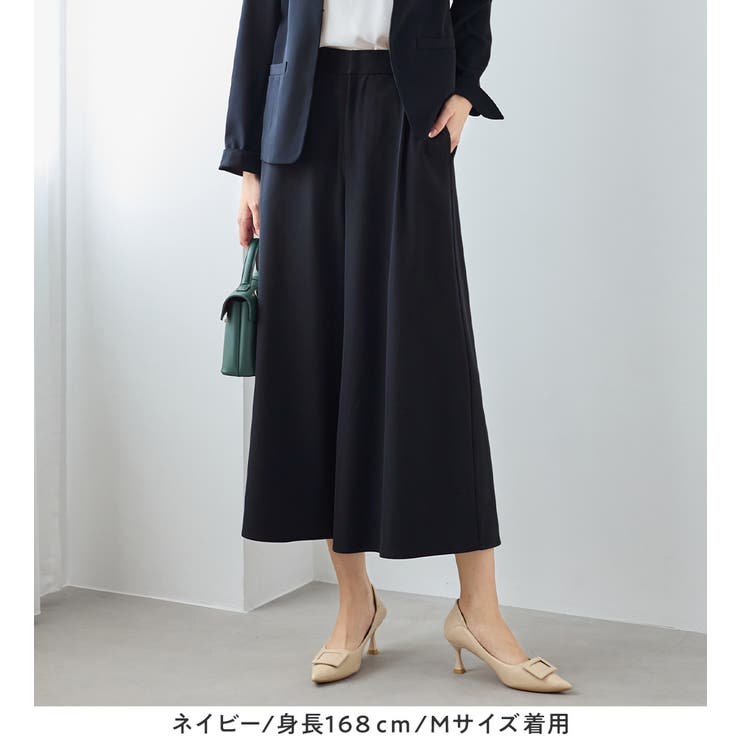 2点セット】洗える！カラーレスジャケットガウチョスーツ[品番