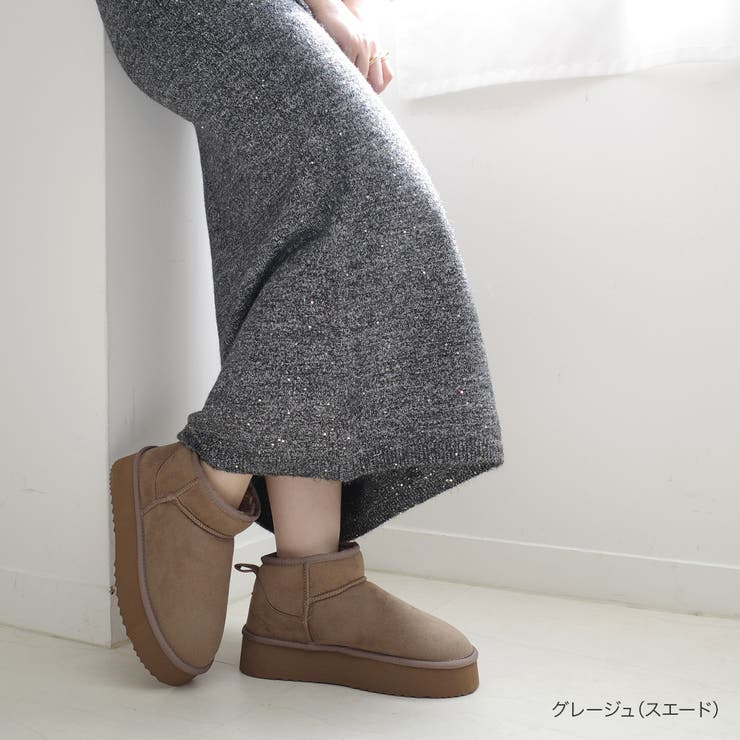 厚底 ムートンブーツ レディース[品番：BNZS1684162]｜AmiAmi