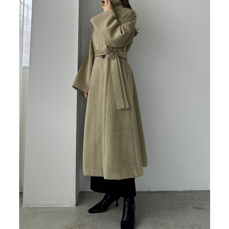 選べる2素材 ウールライク ヘリンボーンシャギー】2wayスリット