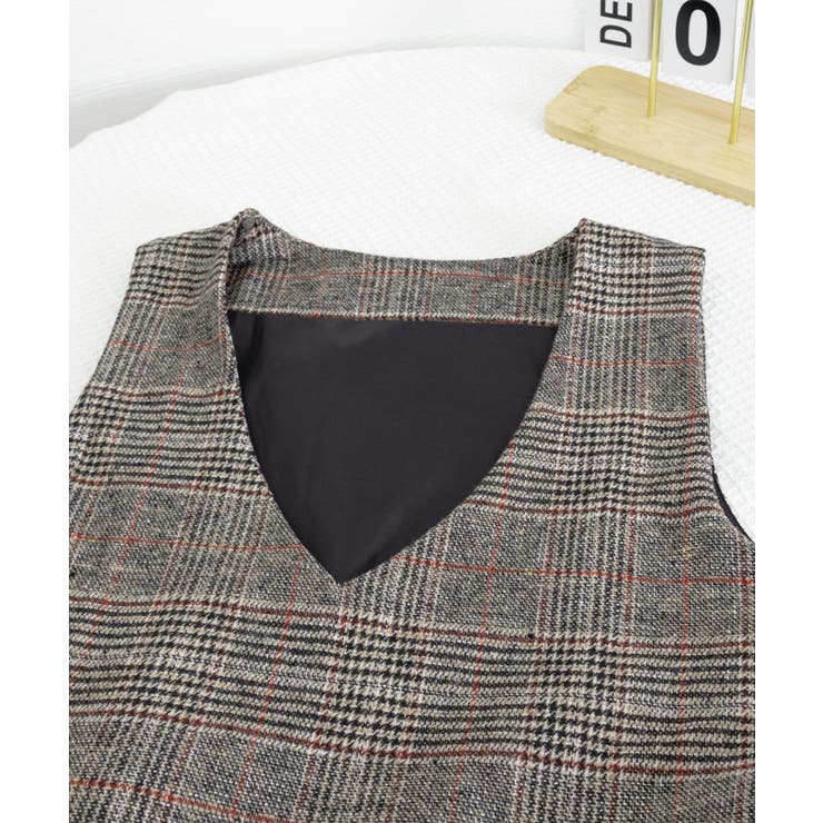 ジャンパースカート チェック柄ワンピース[品番：AGCW0006062