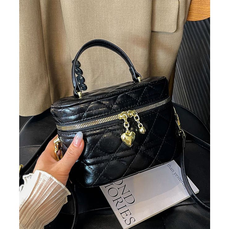 キルティング バニティバッグ 斜めがけ鞄[品番：AGCW0005818