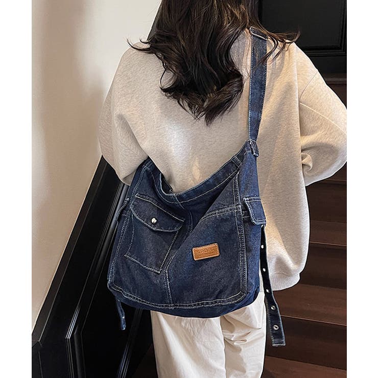 デニム ショルダーバッグ A4 大容量[品番：AGCW0007201]｜SUNSHINE