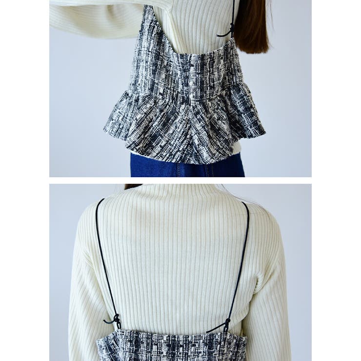 ミックスツイードビスチェキャミソール キャミソール レディース[品番