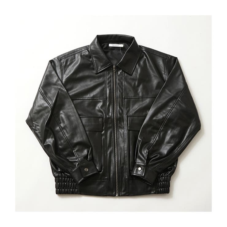 ゆるっとシルエット フェイクレザージャケット メンズ[品番