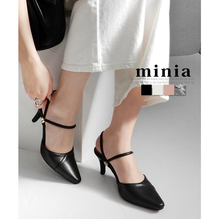ポインテッド2WAYストラップミュール 7cmヒール minia[品番