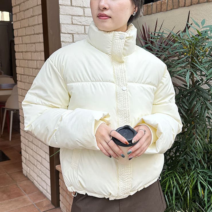 マットショート丈スタンドカラーダウンブルゾン[品番：OUTW0000160