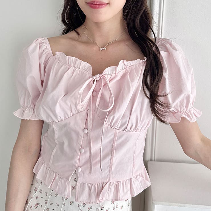 コルセットリボンフリルブラウス[品番：OUTW0000444]｜Outfitter lab