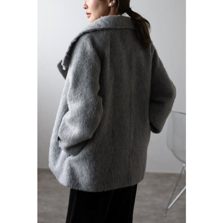 シャギーミドル丈スタンドカラーコート[品番：BLEW0002029]｜BONJOUR