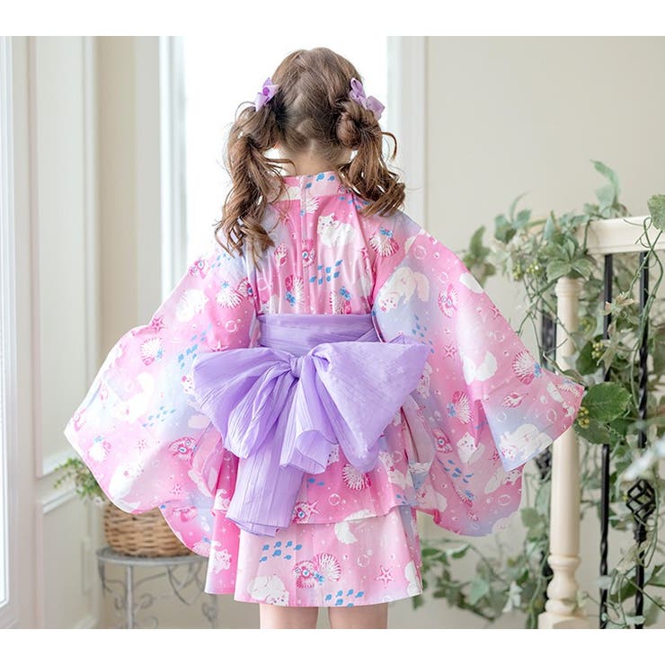 ファスナーで楽々！着崩れしないワンピース浴衣ドレス キッズ 女の子