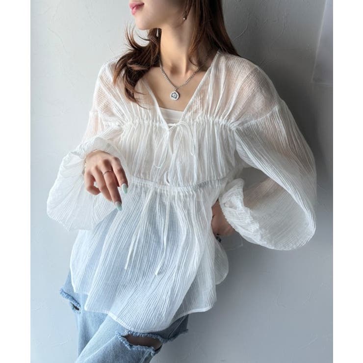 大人のふんわり涼しげスタイル。2wayドロストチュニック(ブラウス