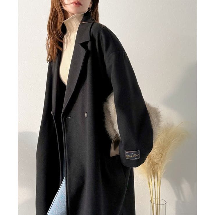 定番、レトロシルエット。ダブルテーラードロングコート[品番