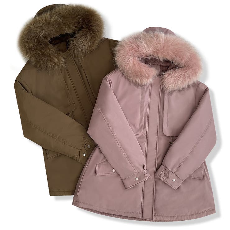 フェイクファー ボアコート モッズコート[品番：COCW0003578