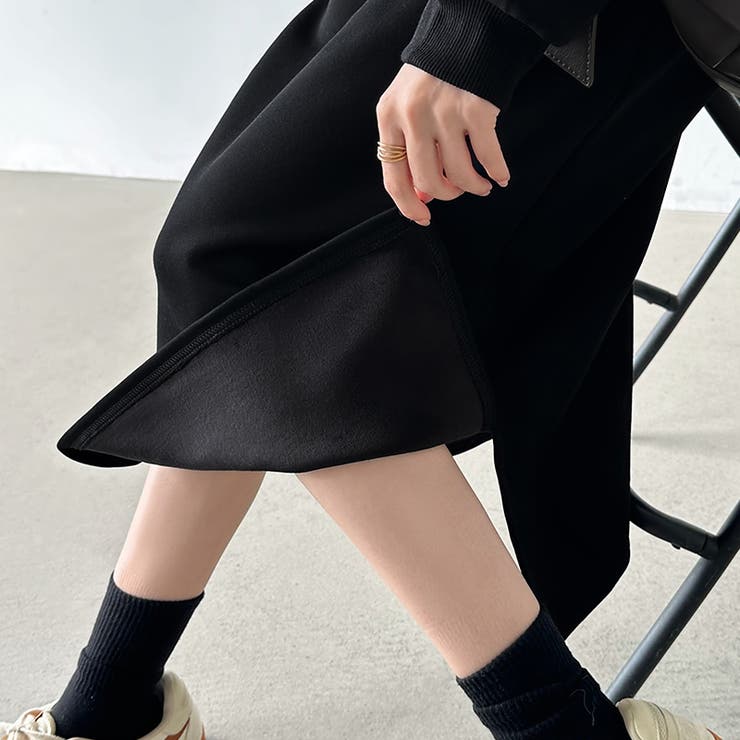 裏起毛 ハーフジップワンピース ロングワンピース[品番：COCW0006122