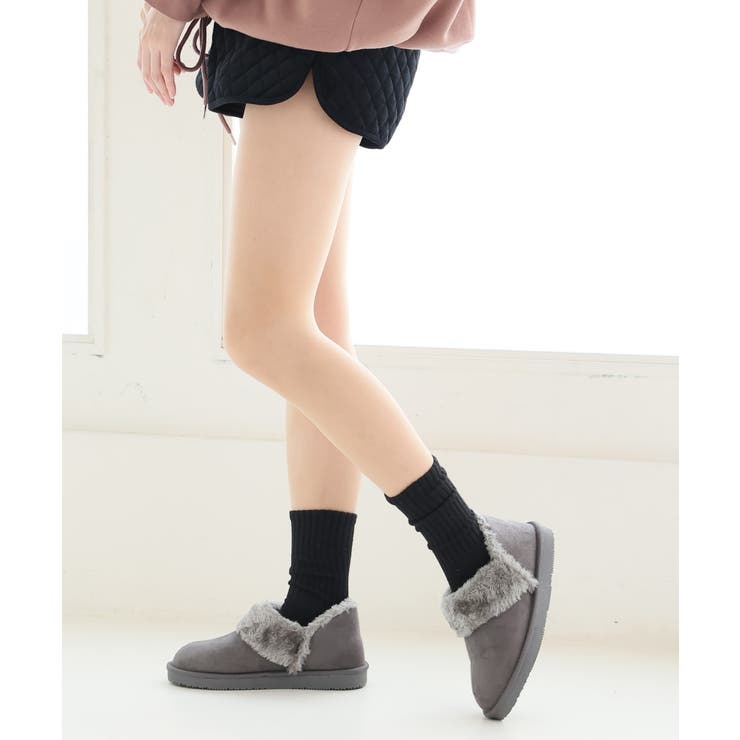 25年秋冬再販】軽量 ボリュームファー アンクル ムートンブーツ[品番