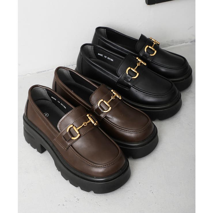 25年秋冬新作】厚底 タンクソール ビットローファー[品番：DEMS0001008