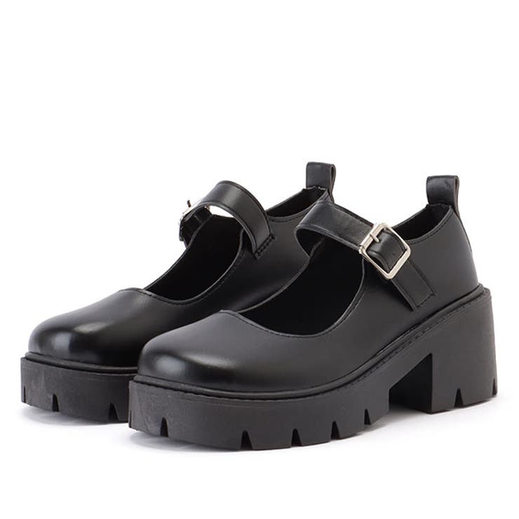 フェイクレザー 厚底 メリージェーン[品番：LCLW0005595]｜レース