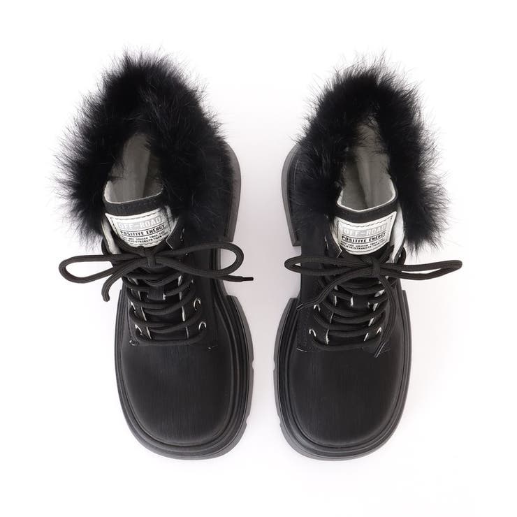 ファー付き レースアップ 厚底[品番：LCLW0007802]｜レースレディース