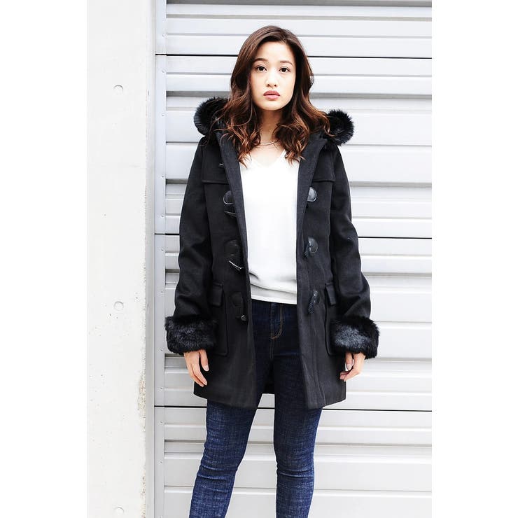 ボリュームファー付ダッフルコート[品番：EO000004691]｜EGOIST