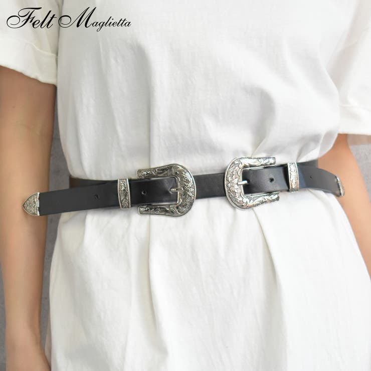 ダブルバックルベルト アクセント Wバックルベルト[品番：FM000004712