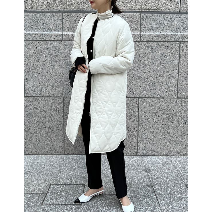 低身長 大きいサイズ有]リサイクルタフタ裏ボア軽量中綿キルティング