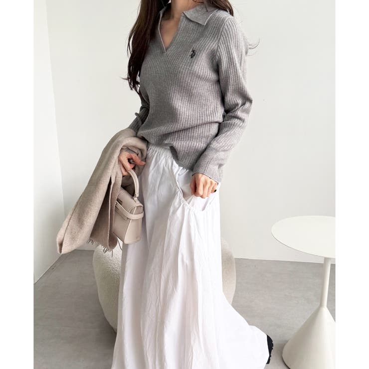 U．S． POLO ASSN．】ポロ衿リブニット[品番：GERW0011065