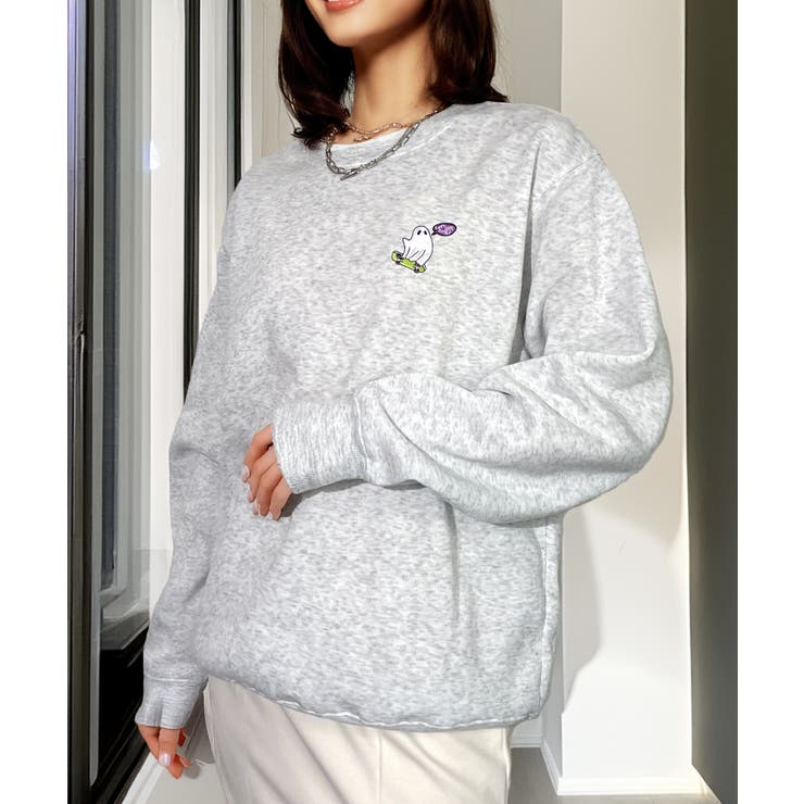 刺繍】裏起毛 ワンポイント スウェット トレーナー [品番：GRVK0003332