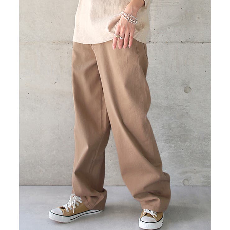 パンツ レディース ストレートパンツ ストレッチ チノパン ゆったり 白