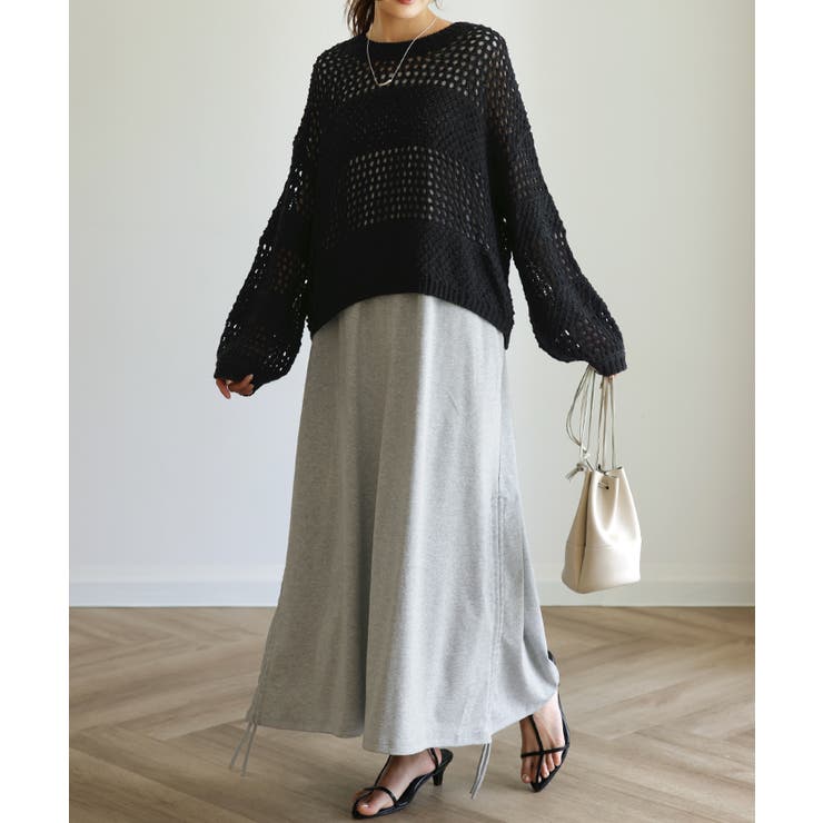 ワンピース レディース サマーニット 2点セット トップス レイヤード