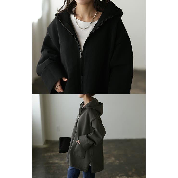 パーカー レディース 秋 新作 アウター ニット ニットパーカー 体型