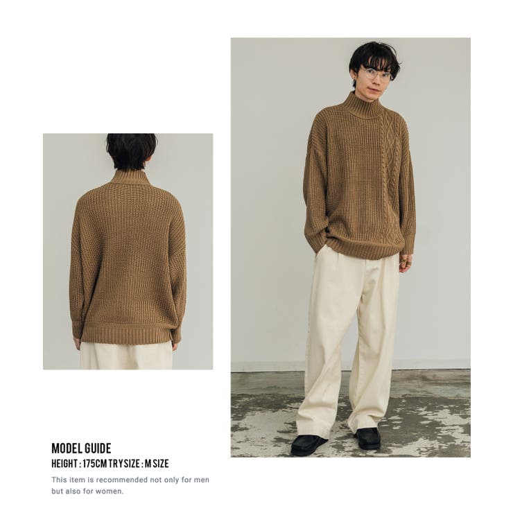 セーター メンズ ケーブル編み[品番：IP000006833]｜improves（イン