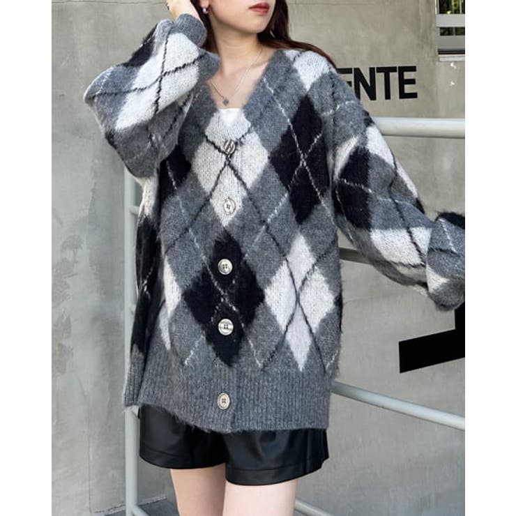 7Gアーガイル柄シャギーニットCD[品番：INGW0009549]｜INGNI （イング