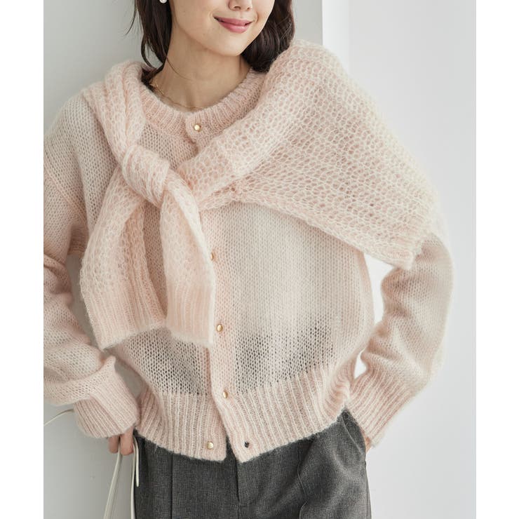 モヘヤ混メタル釦カーディガン[品番：RPCW0045572]｜ROPE' PICNIC