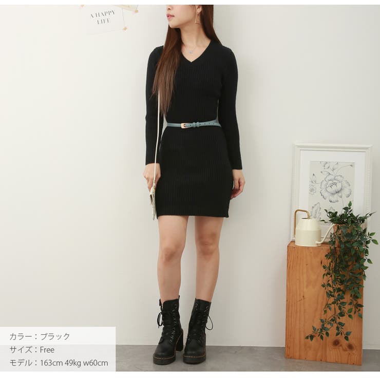 ニットワンピース 膝上 ミニ丈[品番：JCSW0001559]｜JOCOSA（ジョコサ