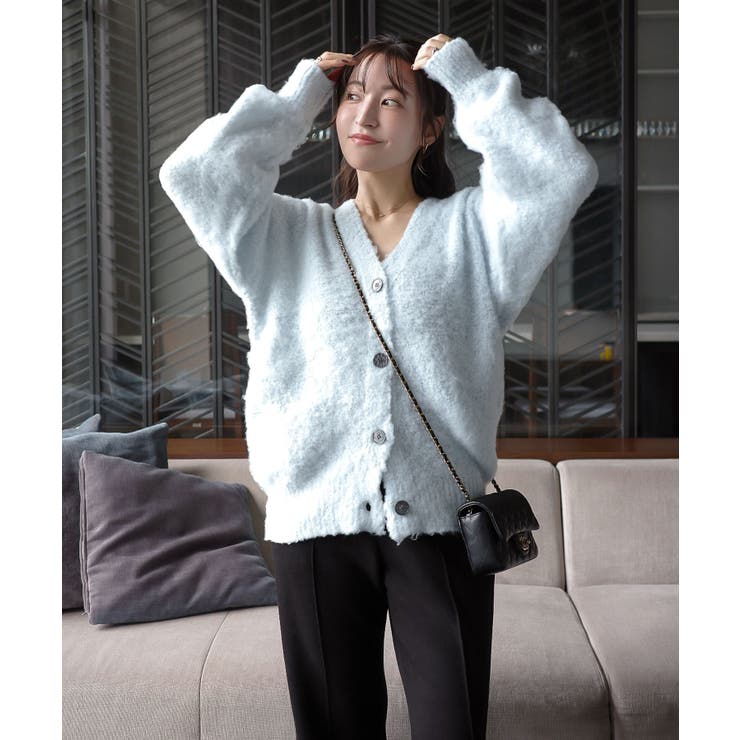 Yuumiさんコラボ ]もこもこVネックニットカーディガン［N1200］[品番