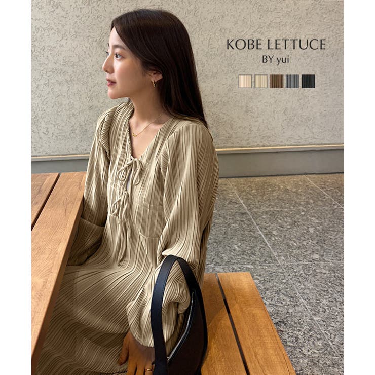 yuiさんコラボ ]前後2way長袖プリーツワンピース［E3536］[品番